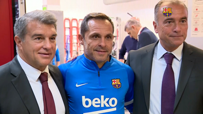 Sergi Barjuán xunto a Joan Laporta