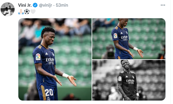 O atacante brasileiro amosou a súa ledicia en Twitter tras o partido
