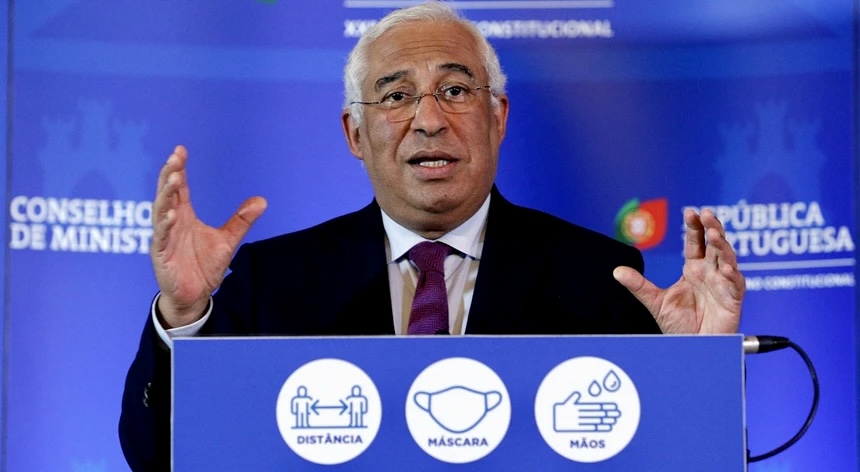 O primeiro ministro, Antonio Costa, esta tarde en conferencia de prensa