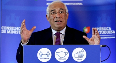 O primeiro ministro, Antonio Costa, esta tarde en conferencia de prensa