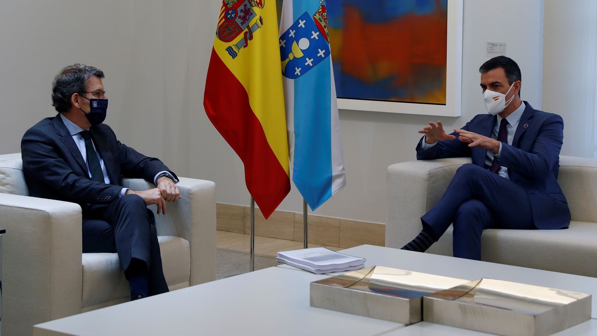 Encontro na Moncloa entre Sánchez e Feijóo (Arquivo)