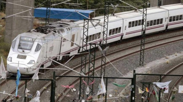 Curva da Grandeira, onde se produciu o accidente do Alvia o 24 de xullo de 2013