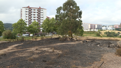 O lume chegou preto dunha zona de aparcadoiro e das vivendas