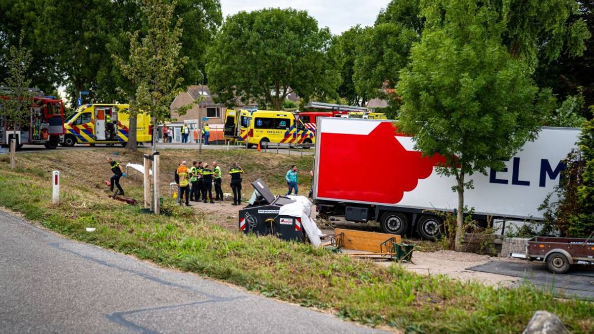 Lugar do accidente cos servizos de emerxencia