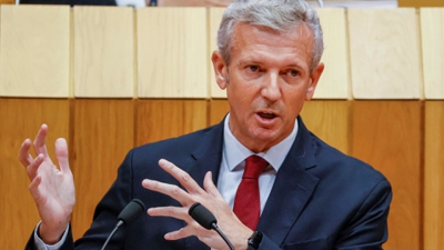 Alfonso Rueda, durante a súa comparecencia no Parlamento (EFE/ Lavandeira Jr)