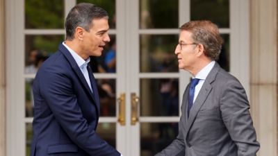 Pedro Sánchez e Alberto Núñez Feijóo na Moncloa (EFE/Sergio Pérez)