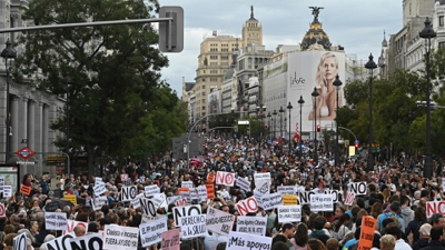 Un momento da manifestación. EFE/Fernando Villar