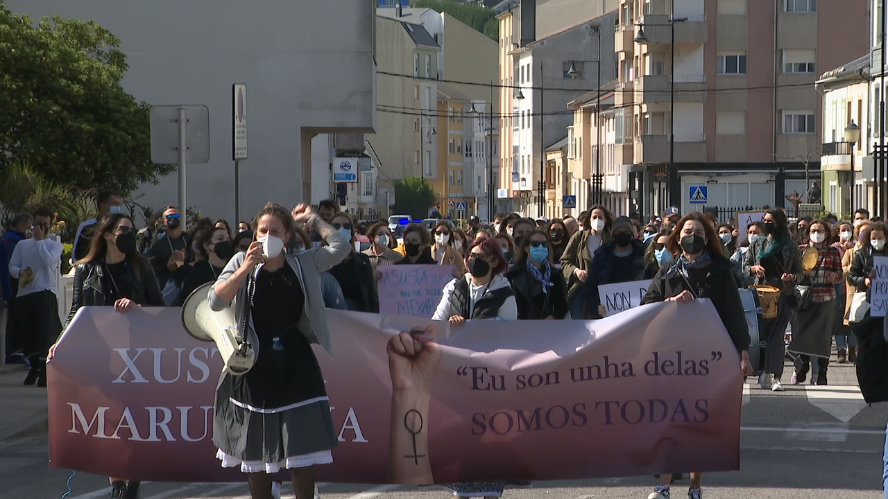 Manifestación en San Cibrao contra a exhibición dos vídeos pornográficos
