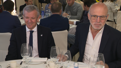 Alfonso Rueda e Manuel Cabezas, esta mañá en Ourense durante un encontro con empresarios