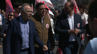 Formoso e Bugallo participaron este mediodía na manifestación de Queremos Galego