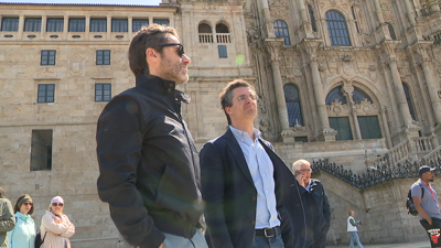 Borja Verea e Sémper, percorreron Compostela no día das festas máis