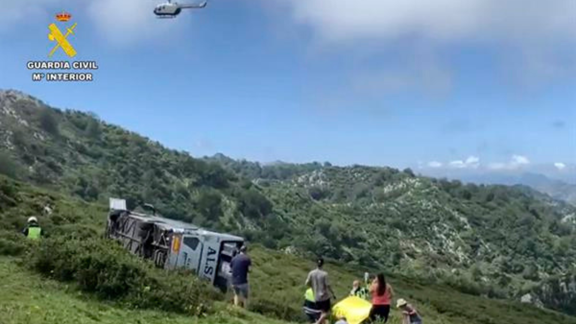 Autobús sinistrado en Covadonga (EFE/Gardia Civil)