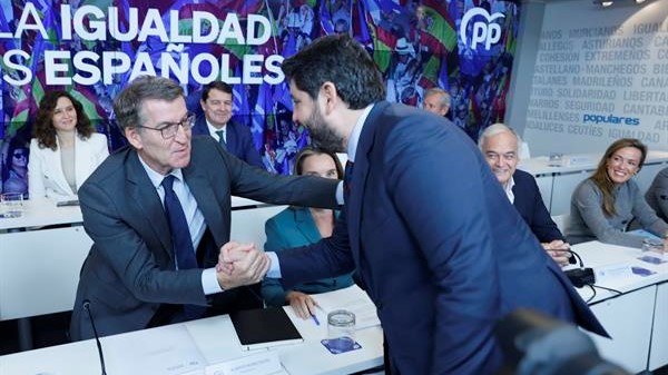 Alberto Núñez Feijóo durante a Xunta Directiva Nacional (EFE/Mariscal)