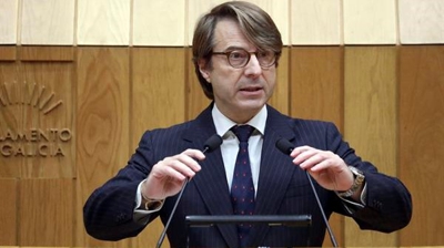 Intervención do conselleiro de Facenda, Miguel Corgos, no Parlamento de Galicia (Arquivo/EFE/Xoán Rey)