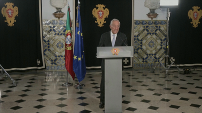O presidente luso Rebelo de Sousa