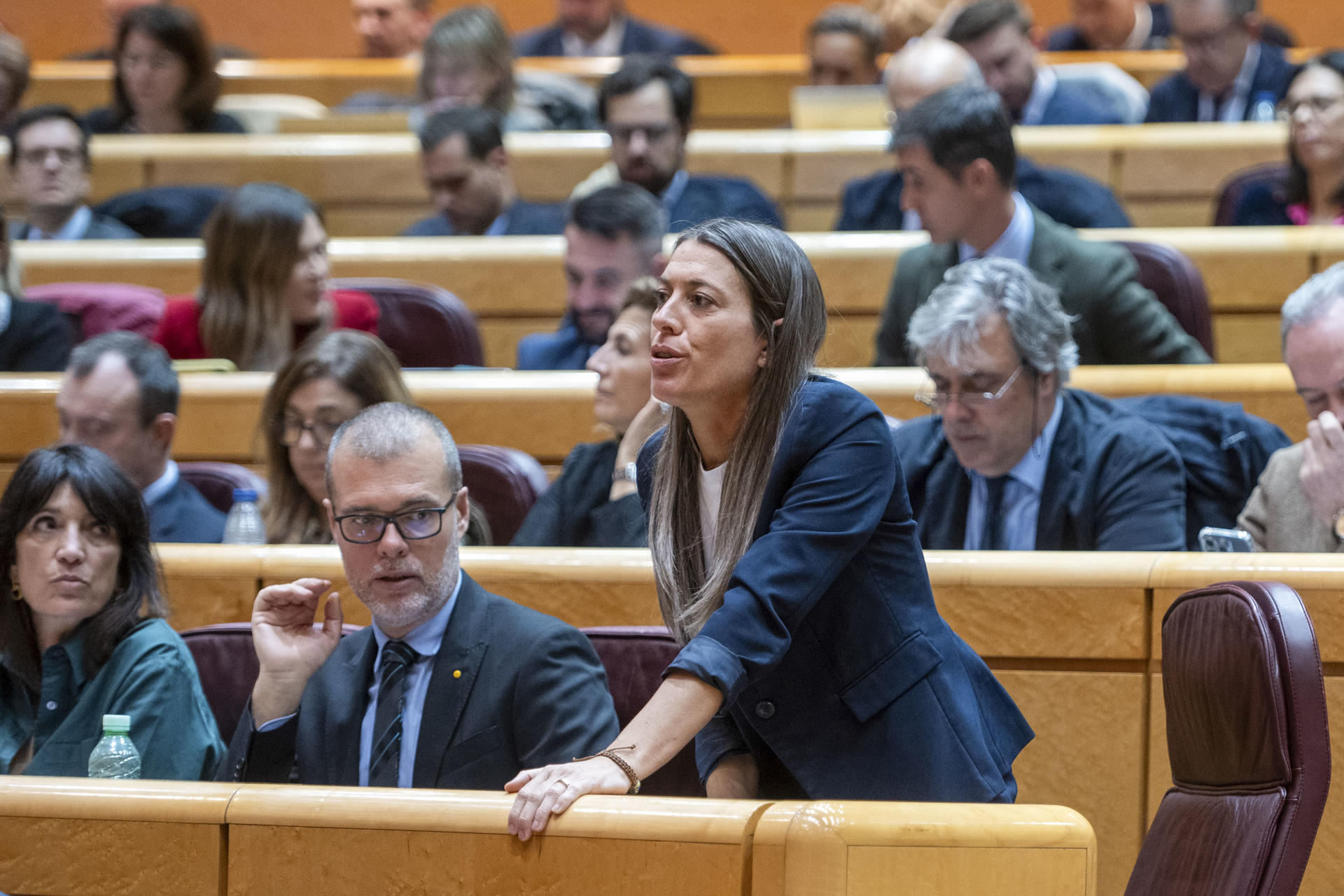 Míriam Nogueras, deputada de Junts per Catalunya, no momento da votación