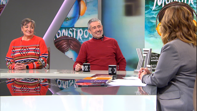 Marcos Orsi, director, e Patricia Vázquez, actriz do espectáculo 'Monstros'