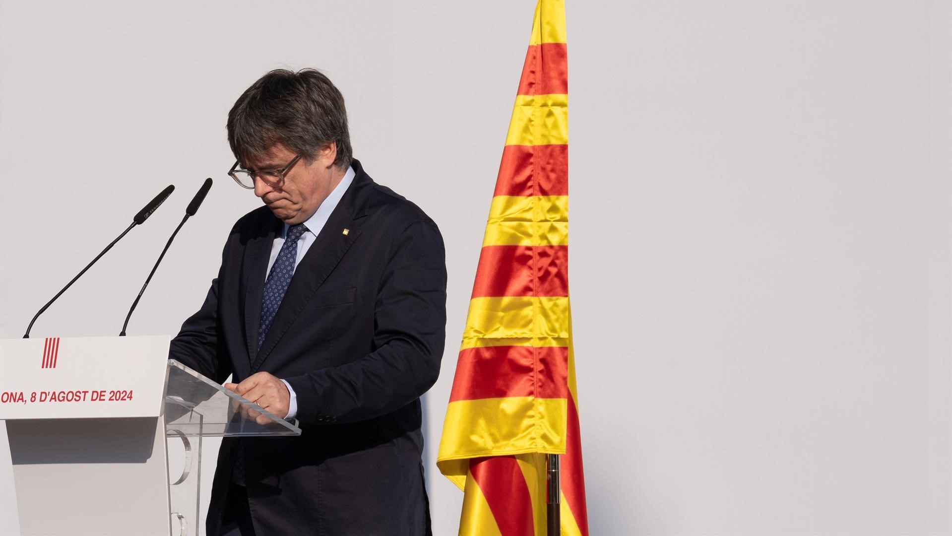 Carles Puigdemont, na súa última aparición en Barcelona (David Zorrakino - Europa Press)