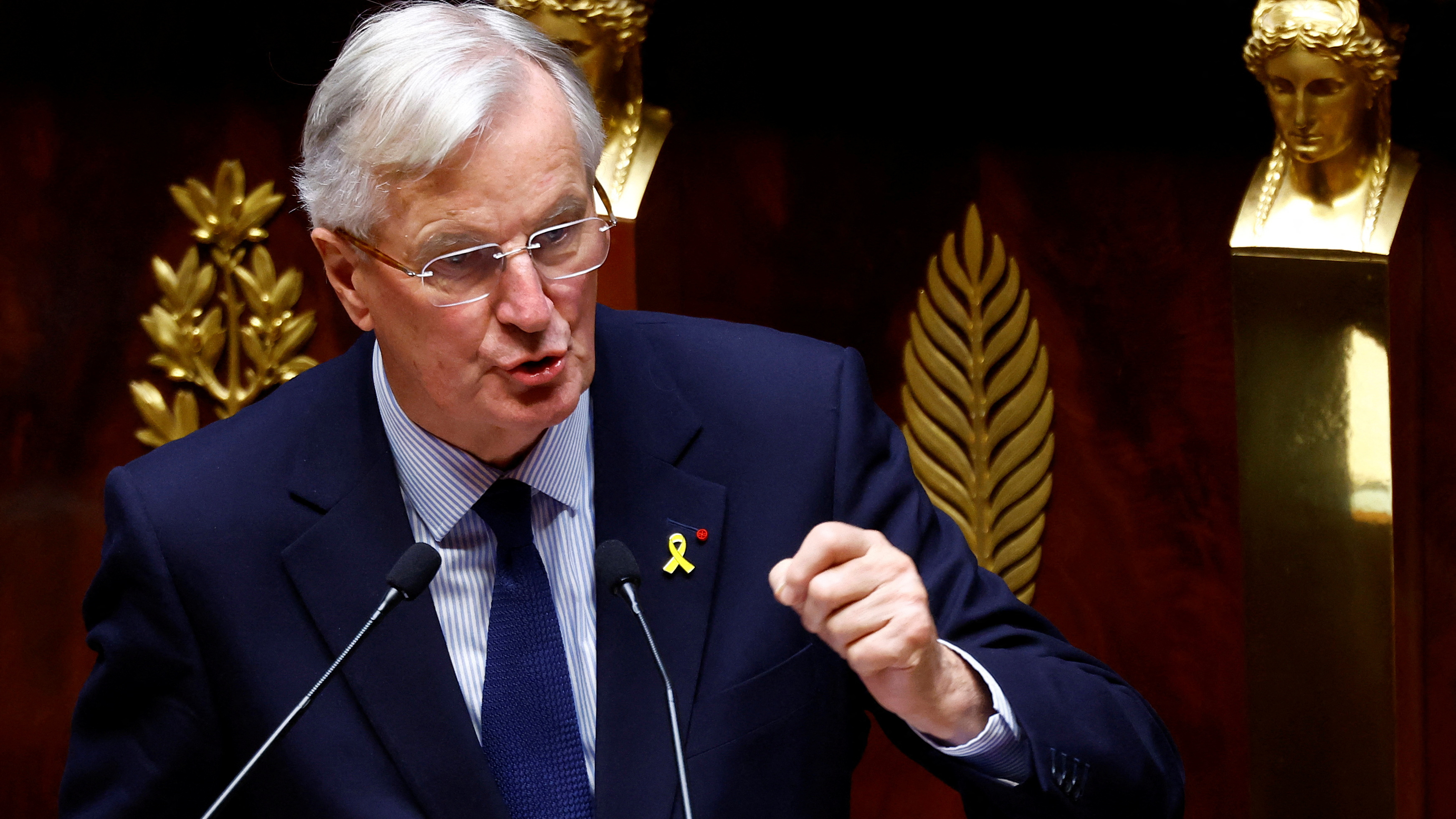 O primeiro ministro francés, Michel Barnier (REUTERS / Stephanie Lecocq)