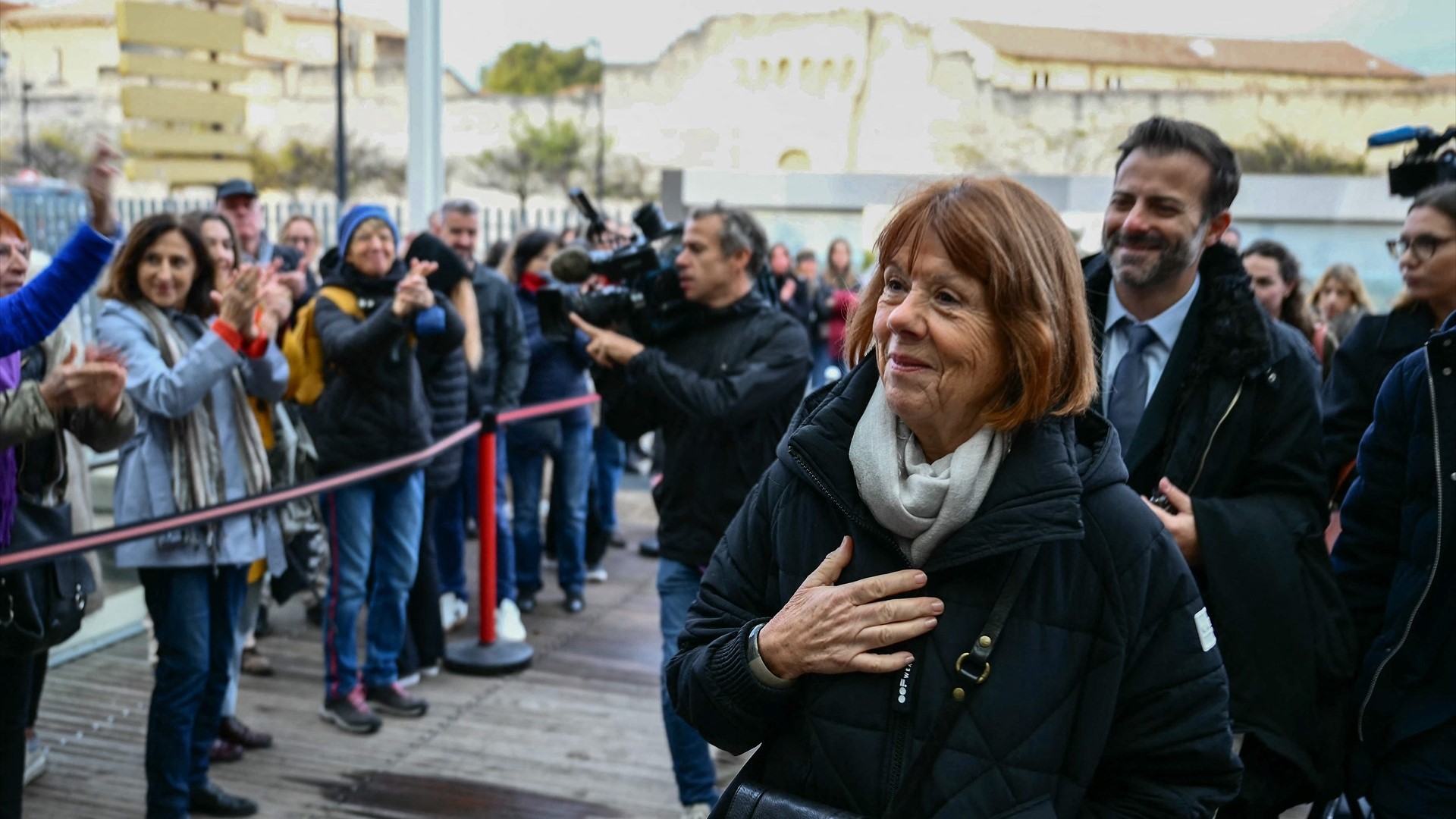Giséle Pelicot á saída da súa derradeira declaración/Europa Press