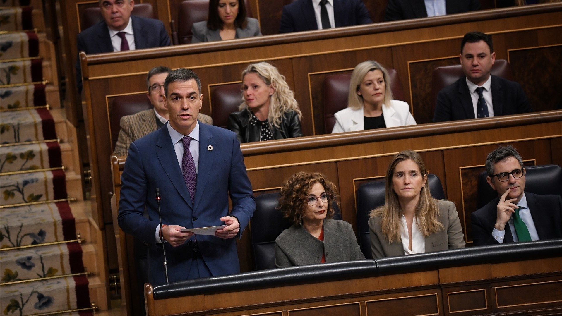 O presidente do Goberno, Pedro Sánchez, intervén durante un pleno no Congreso dos Deputados, ao 11 de decembro de 2024, en Madrid (España) (Fernando Sánchez / Europa Press)