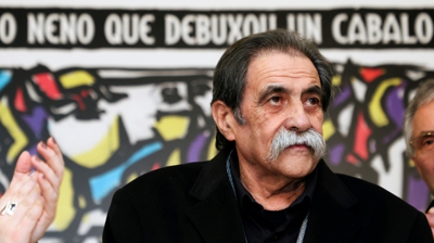 Vizoso na inaugación da mostra sobre a súa obra na Cidade da Cultura. EFE/ Xoán Rey