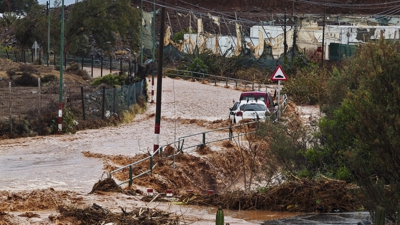 Barranco asolagado en Telde, en Gran Canaria