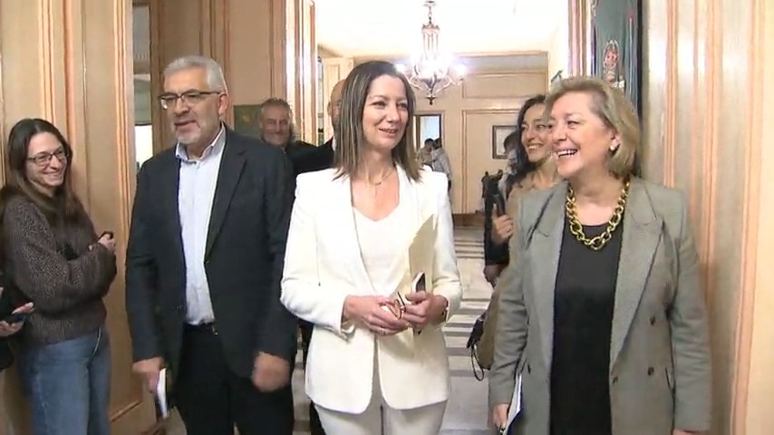 Miguel Fernández nunha imaxe de arquivo xunto ás súas predecesoras, Lara Méndez e a falecida Paula Alvarellos
