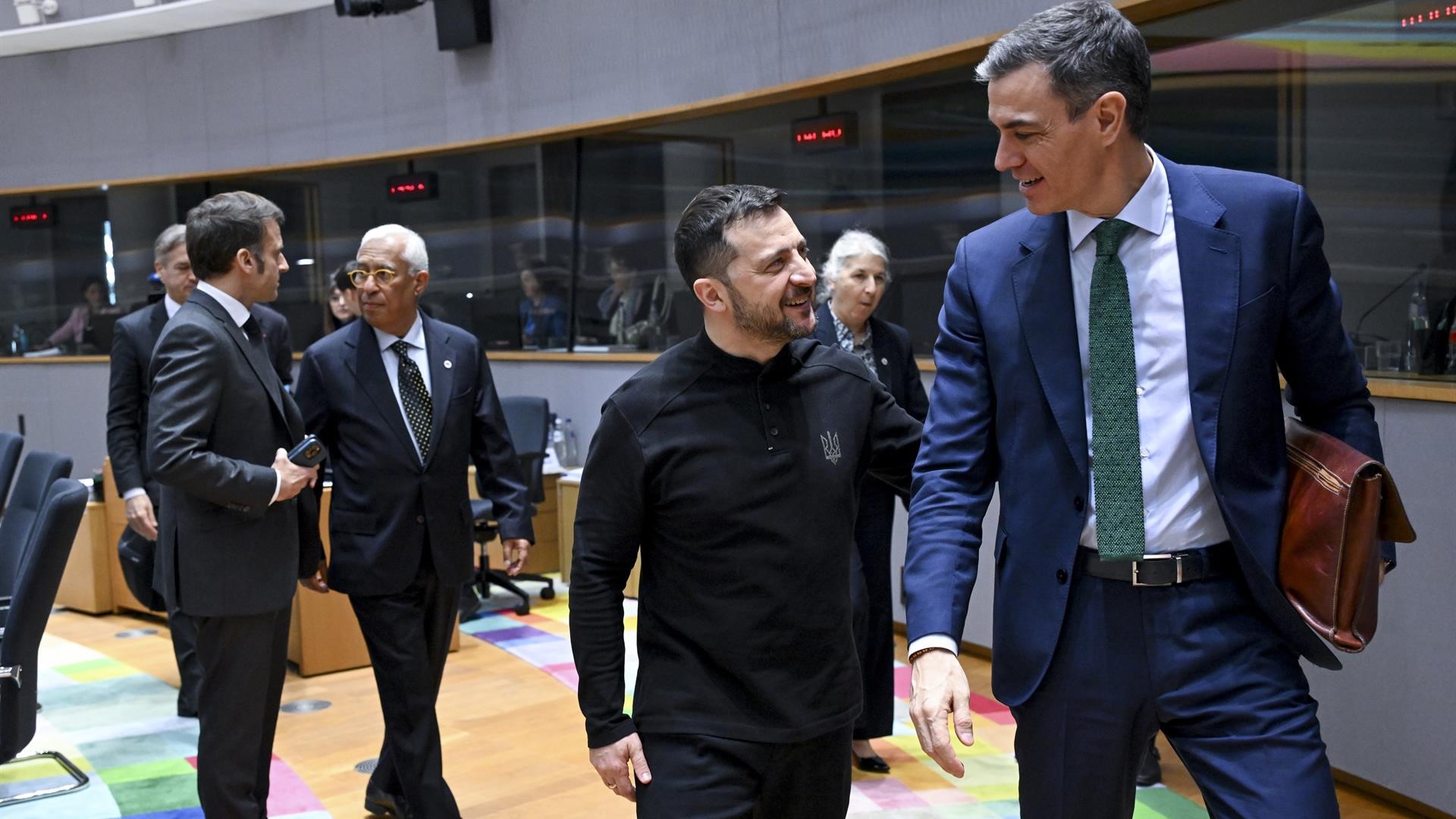 Sánchez e Zelenski no cumio de líderes da UE (Europapress)