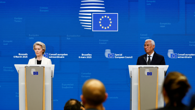 Ursula von der Leyen e António Costa no cumio de Bruxelas (Reuters/Stephanie Lecocq)