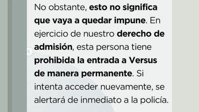 Captura da advertencia que as propietarias da tenda publicaron nunha rede social
