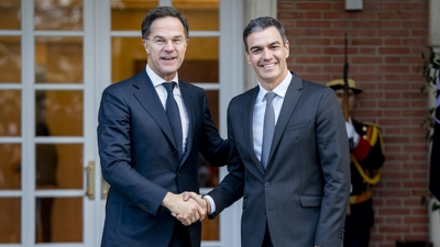 O secretario xeral da OTAN Mark Rutte, con Pedro Sánchez (A. Pérez Meca - Europa Press - Arquivo)