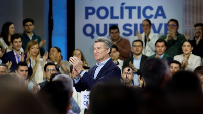 Feijóo na clausura da Interparlamentaria do PP en Sevilla. EFE/Julio Muñoz