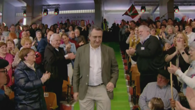 Aitor Esteban, novo presidente do PNV, este domingo en San Sebastian