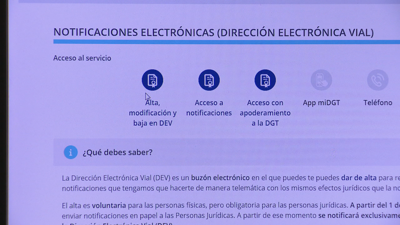 Para recibir as notificacións hai que darse de alta na Dirección Electrónica Viaria, DEV, da DXT