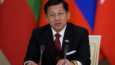 O xefe militar de Birmania, o xeneral do réxime, Min Aung Hlaing / Pavel Bednyakov / Reuters