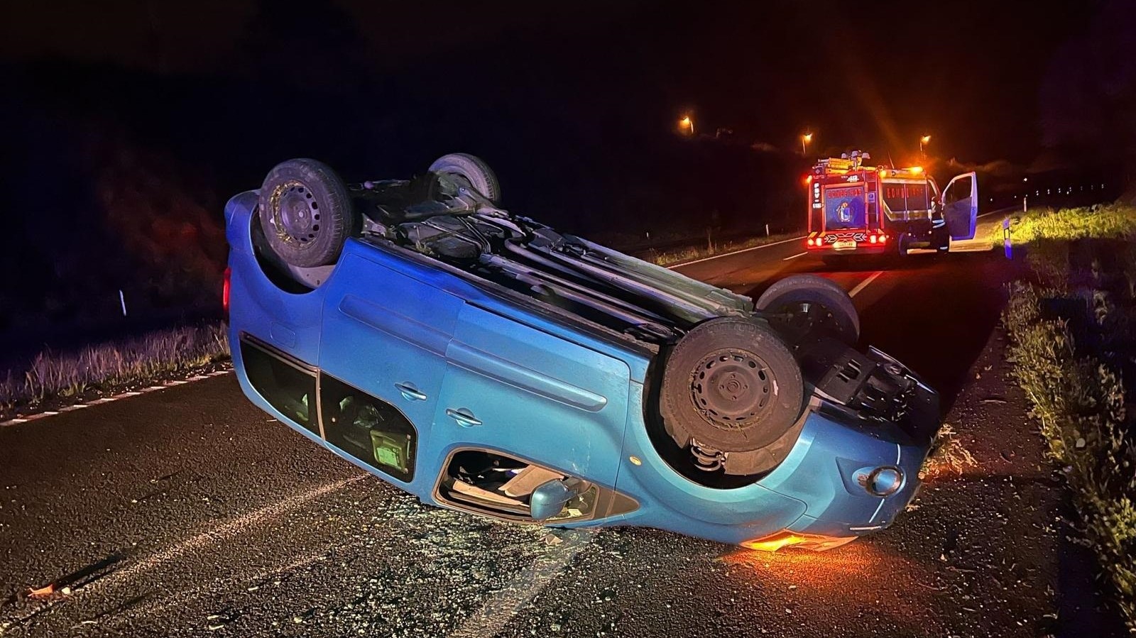 O coche accidentado en Cambre. FOTO: Consorcio da Coruña