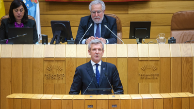 O presidente da Xunta de Galicia, Alfonso Rueda, intervén durante o debate (César Martínez/Europa Press)