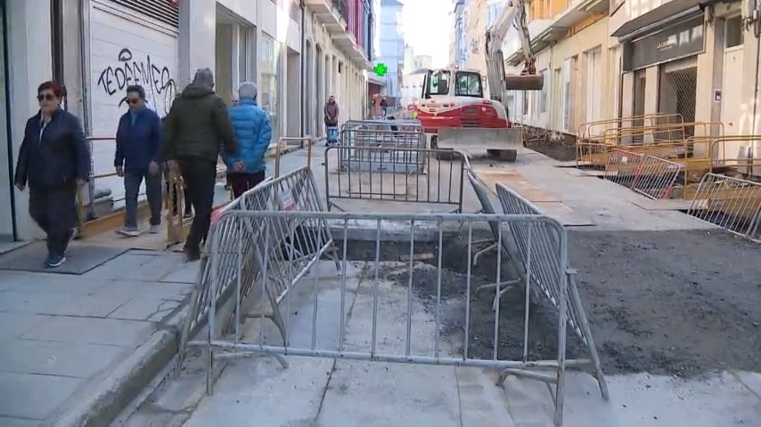 Obras no centro de Lugo