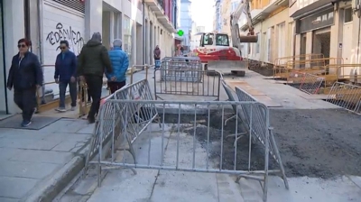 Obras no centro de Lugo