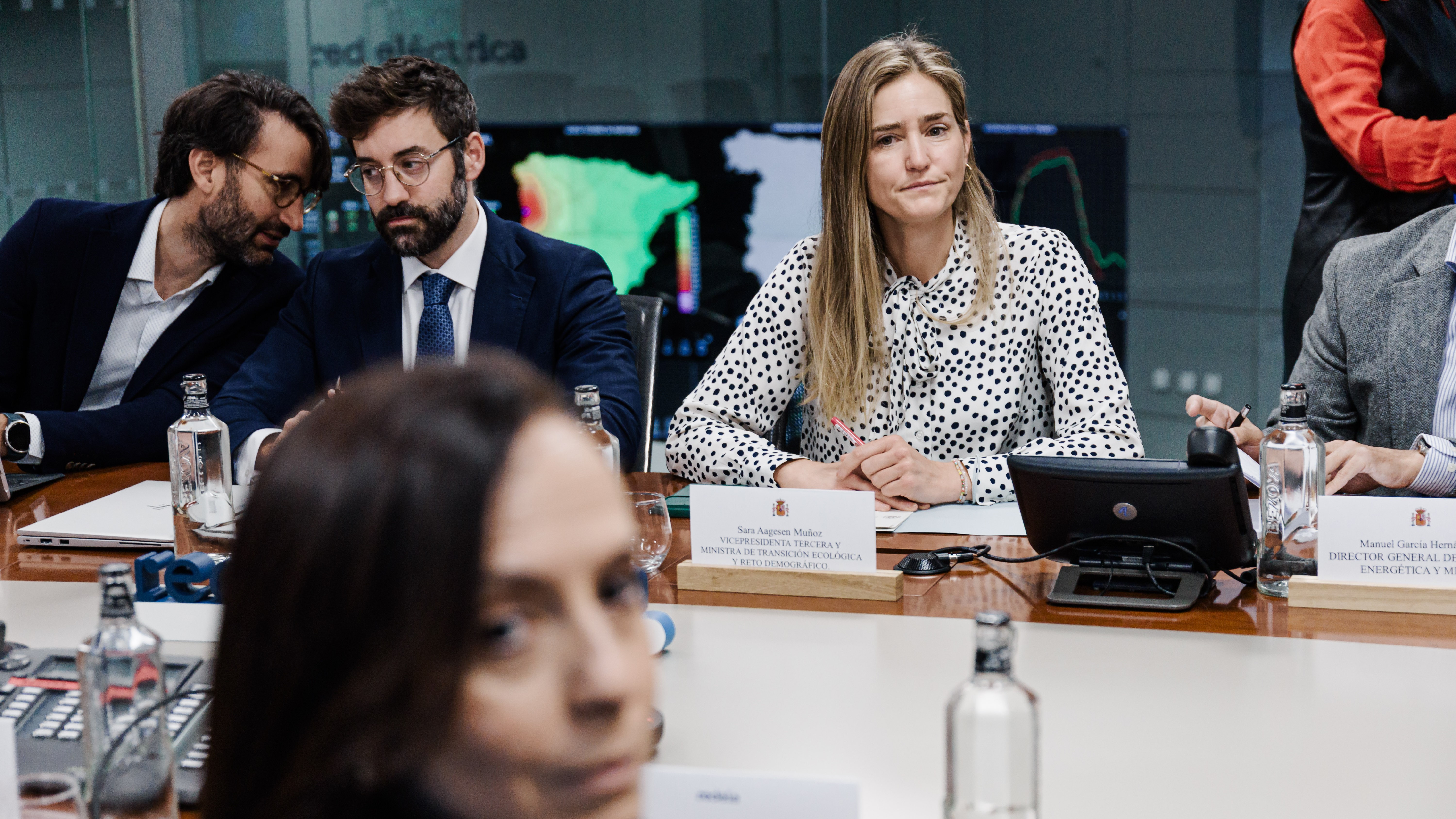Sara Aagesen na xuntanza deste sábado en REE. Carlos Luján/Europa Press