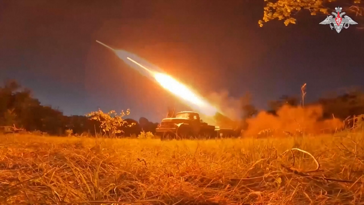Defensa antiaerea de Ucraína a noite pasada. Imaxe de Reuters