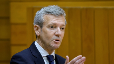 Alfonso Rueda este mércores no Parlamento de Galicia (EFE/Lavandeira jr)