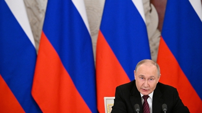 Putin na súa comparecencia en Moscova. Sergey Bobylev/Axencia RIA Novosti vía REUTERS
