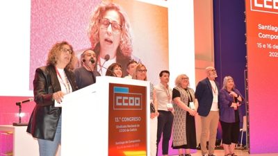 Amelia Pérez, durante o congreso de CCOO Galicia