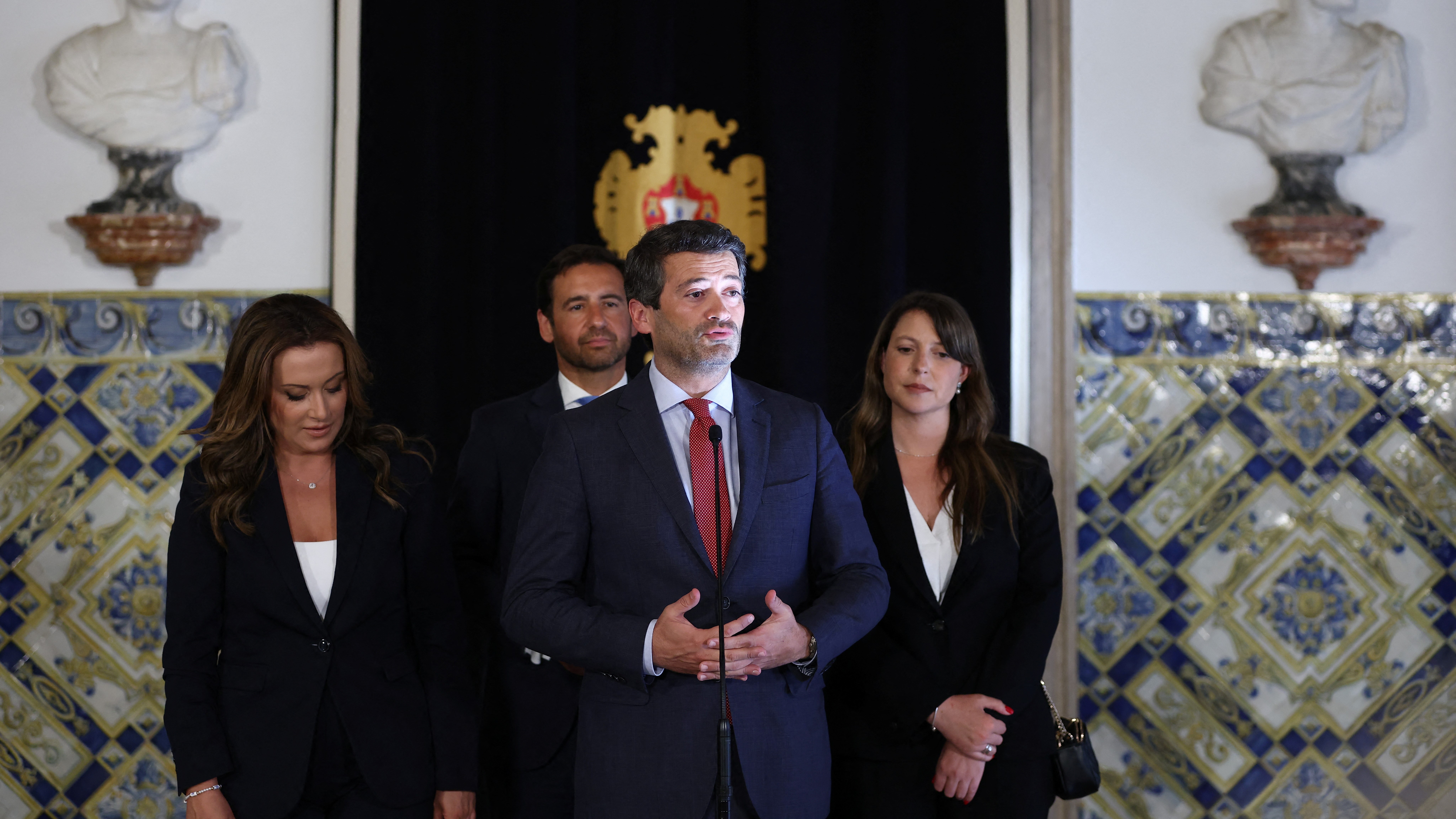 André Ventura, líder da formación de ultradereita Chega (Reuters/Rodrigo Antunes)