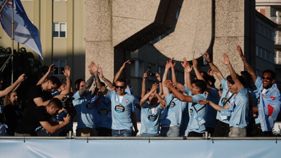 Os xogadores do RC Celta de Vigo festexando/Adrián Irago / Europa Press