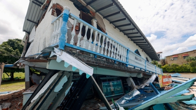 Unha casa afectada en Santa Cecilia, Paratebueno. REUTERS/Santiago Molina Fernández