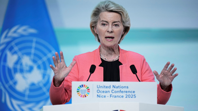 A presidenta da Comisión Europea, Ursula von der Leyen no Cume dos Océanos/Laurent Cipriani/Reuters