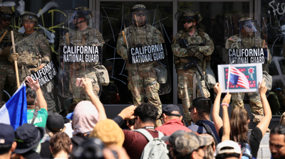 Efectivos da Garda Nacional despregados nos Ánxeles (REUTERS / David Swanson)